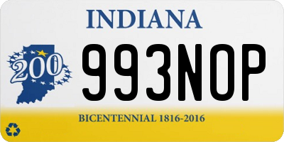 IN license plate 993NOP