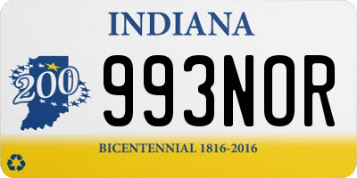 IN license plate 993NOR