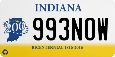 IN license plate 993NOW