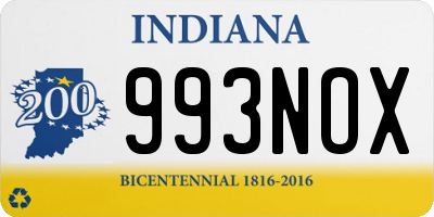 IN license plate 993NOX