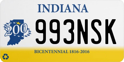 IN license plate 993NSK