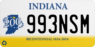 IN license plate 993NSM