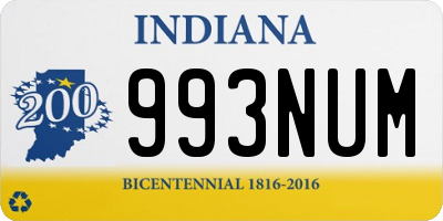 IN license plate 993NUM