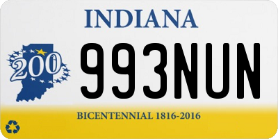 IN license plate 993NUN