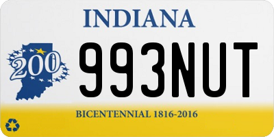 IN license plate 993NUT