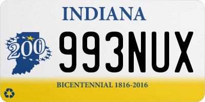 IN license plate 993NUX