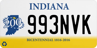 IN license plate 993NVK