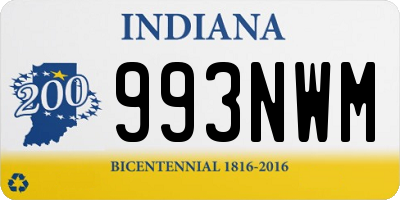 IN license plate 993NWM