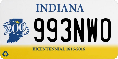 IN license plate 993NWO