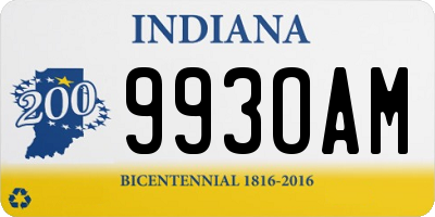 IN license plate 993OAM