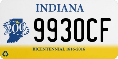 IN license plate 993OCF