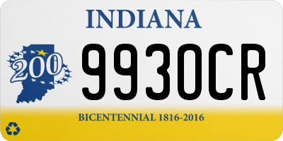 IN license plate 993OCR