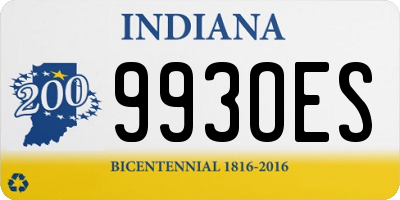 IN license plate 993OES