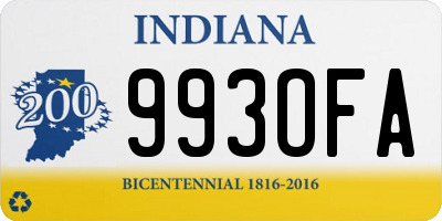 IN license plate 993OFA