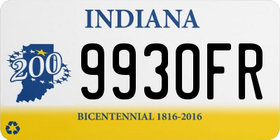 IN license plate 993OFR