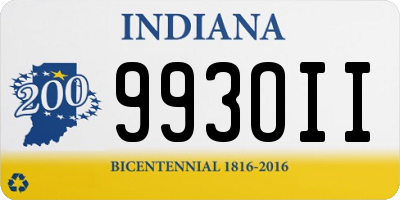 IN license plate 993OII