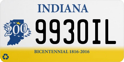 IN license plate 993OIL