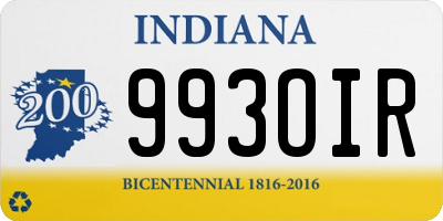 IN license plate 993OIR