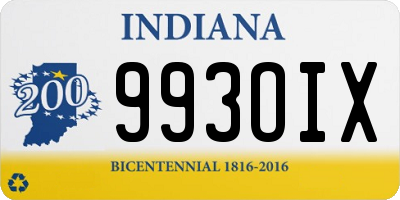 IN license plate 993OIX