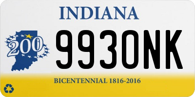 IN license plate 993ONK