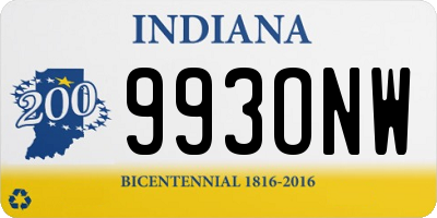 IN license plate 993ONW