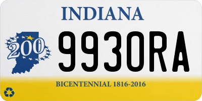 IN license plate 993ORA