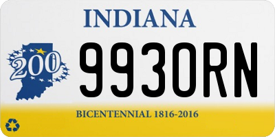 IN license plate 993ORN