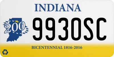 IN license plate 993OSC