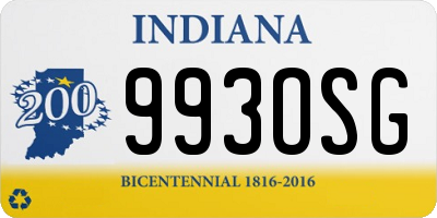 IN license plate 993OSG