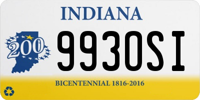 IN license plate 993OSI