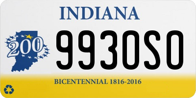 IN license plate 993OSO