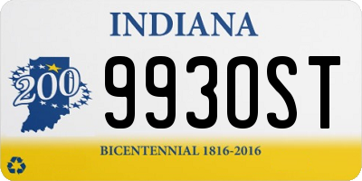 IN license plate 993OST