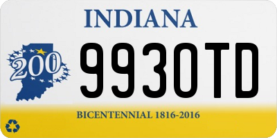 IN license plate 993OTD