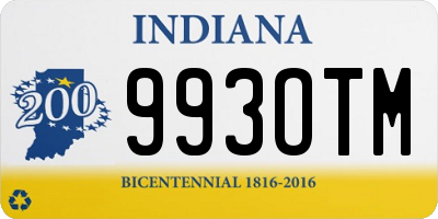IN license plate 993OTM