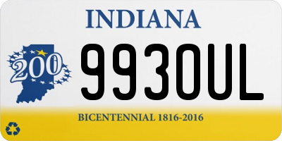 IN license plate 993OUL