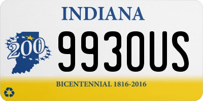 IN license plate 993OUS