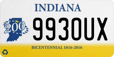 IN license plate 993OUX