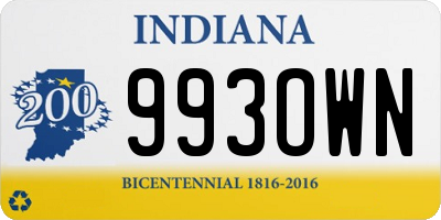 IN license plate 993OWN