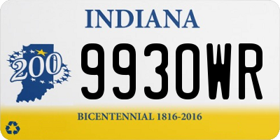 IN license plate 993OWR