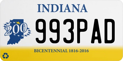 IN license plate 993PAD