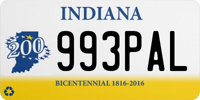 IN license plate 993PAL