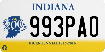 IN license plate 993PAO