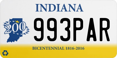 IN license plate 993PAR