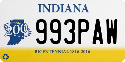 IN license plate 993PAW