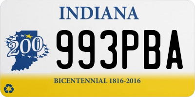 IN license plate 993PBA
