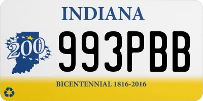 IN license plate 993PBB