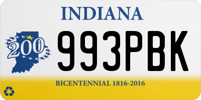 IN license plate 993PBK