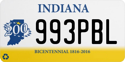 IN license plate 993PBL