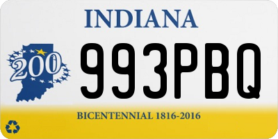 IN license plate 993PBQ