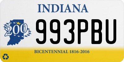 IN license plate 993PBU